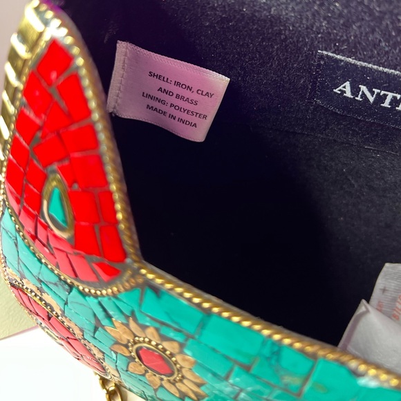 ANTIK KRAFT Metal Clay Clutch Shoulder Crossbody Bag 😍 ~NWT - Picture 13 of 13